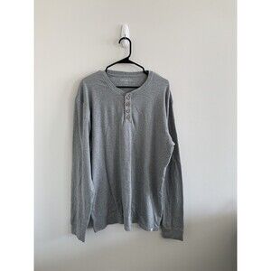 Burt’s Bees Baby Men’s Long Sleeve Henley Shirt Size XL Gray